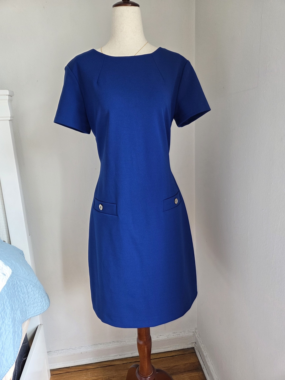 Tommy Hilfiger Short Sleeve Sheath Dress in Cobalt Blue